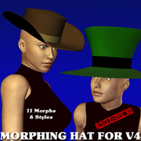 Hat Prop for Victoria 4 with 17 Morphs!